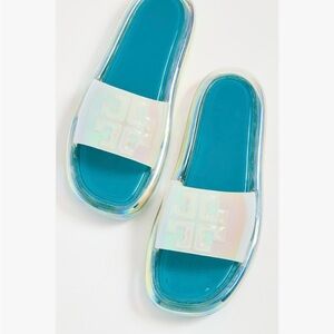 Tory Burch Bubble Jelly Slide Sandals - Iridescent
